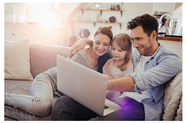 Family on laptop