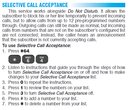 Selective Call Acceptance