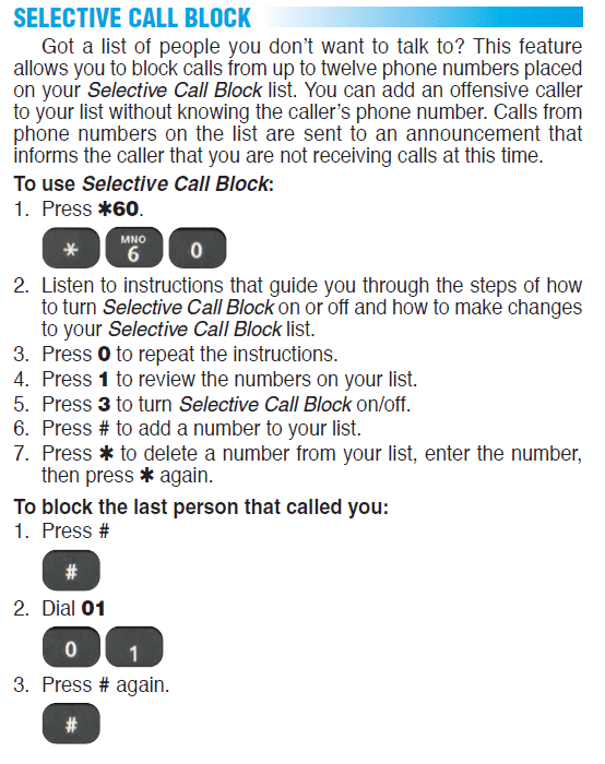 Selective Call Block