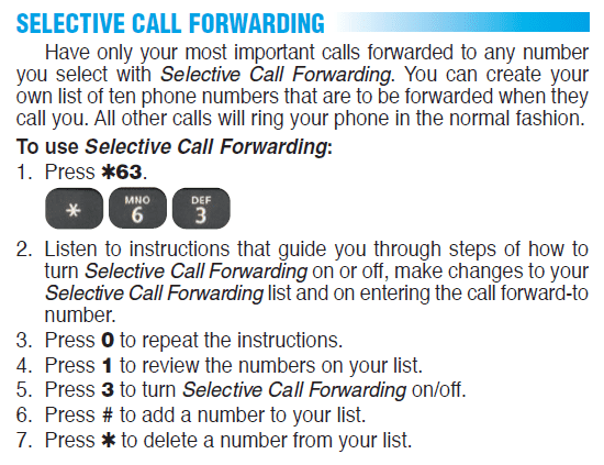 Selective Call Forwarding