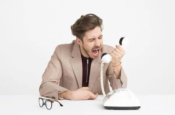 Man screaming in the phone