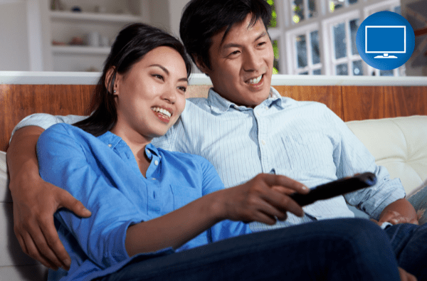 Couple watching tv