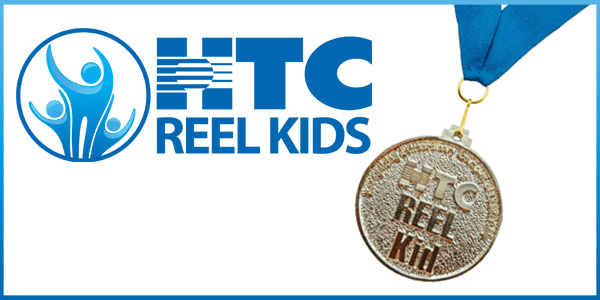 HTC REEL Kids medal and logo