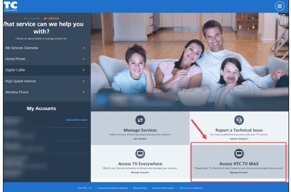 Managing HTC TV Max account