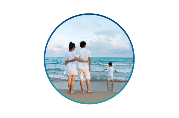 Family at the beach