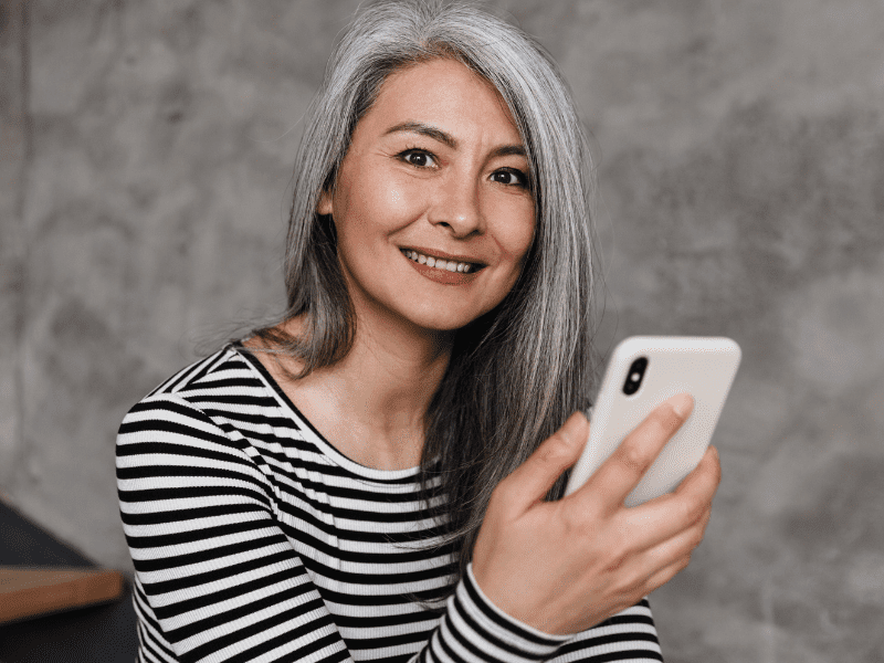 Woman using cellphone