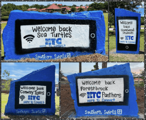 Sea turtles welcome sign