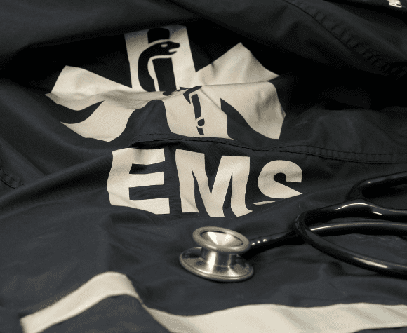 EMS jacket and gear.