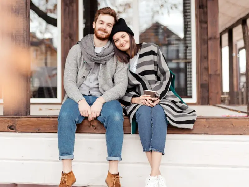 Couple sitting on porch