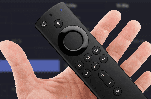 Man holding smart tv remote.