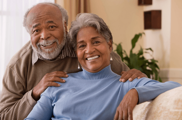 Smiling older couple