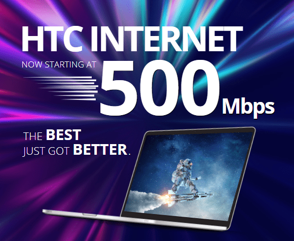 HTC 500 Mbps banner ad