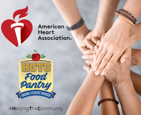 htc gives back to the community, American Heart Association and HGTC Food Pantry