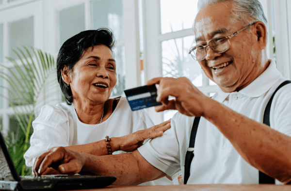 Couple paying bills