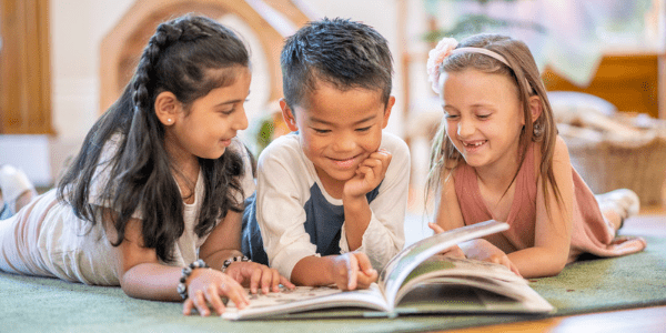 Kids reading together