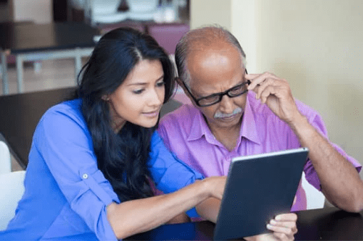 Woman signs father into guest profile