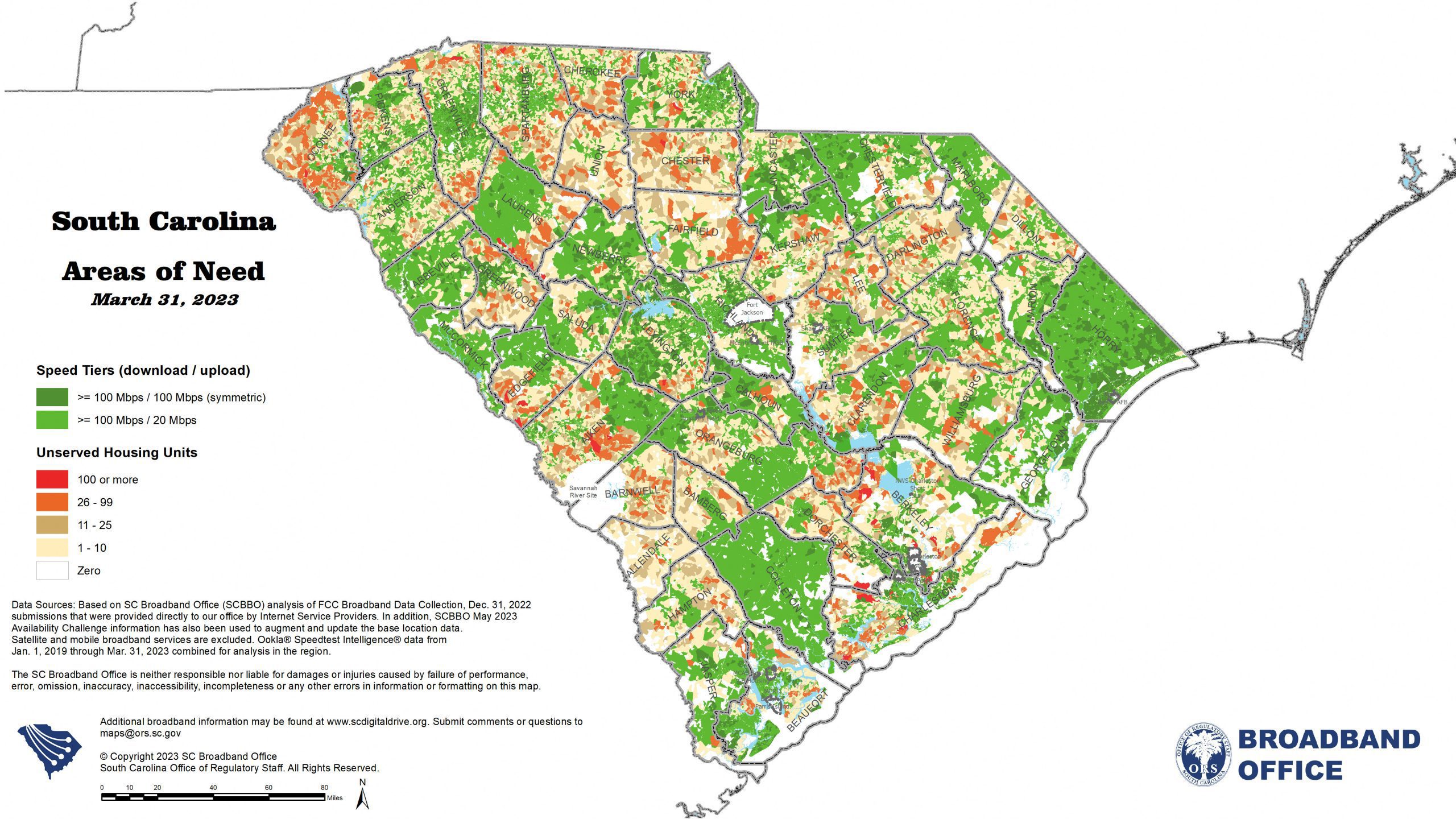 South Carolina areas of need 2023