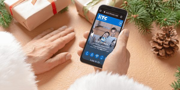 Person accessing HTC account via their mobile device