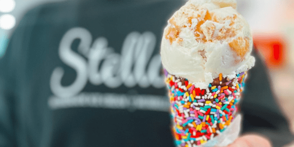 Ice cream cone from Stella's