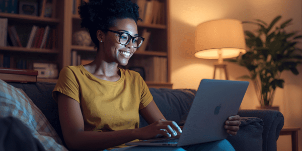 woman setting up autopay and paperless billing
