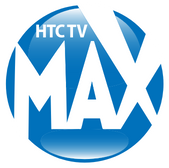 Couple happily watching TV and clicking remote to browse HTC TV MAX channels.