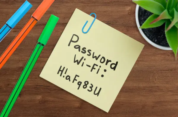 post it with secure wi-fi password