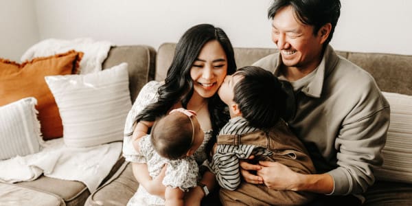 happy family safe at home