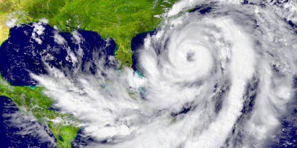 Hurricane track as seen from space