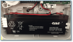 back of dsc system battery