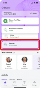 plume home online device notice